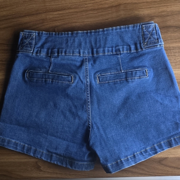 V.I.P Blue Stretch Jean Shorts Juniors Size 5/6 - Picture 6 of 11